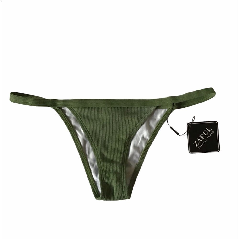 Zaful Army Green String Bikini Bottom